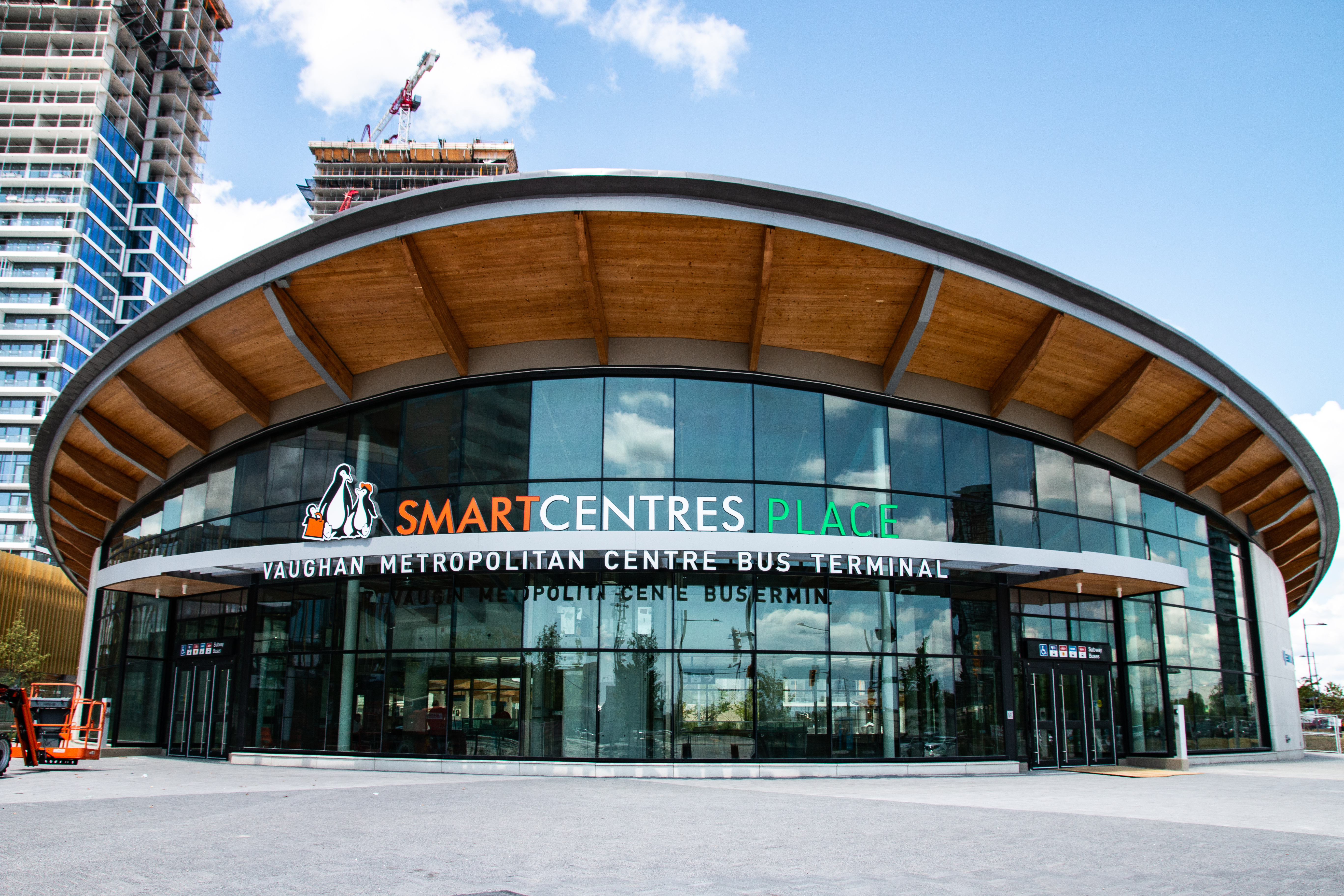 front of York Region Transit Vaughn Metropolitan Centre transit station